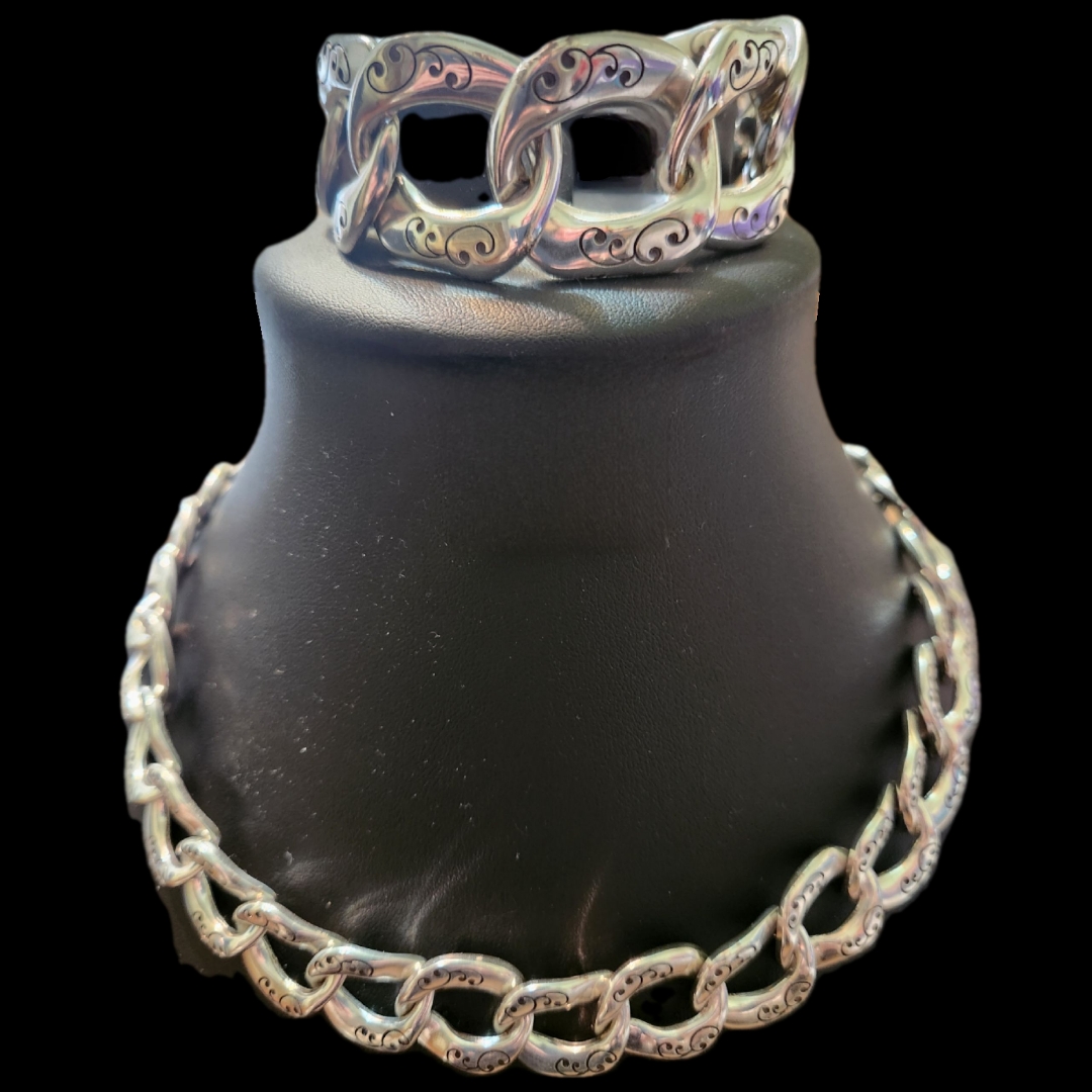 Brighton Vintage 90s Silver Chain Necklace Bracelet 62$